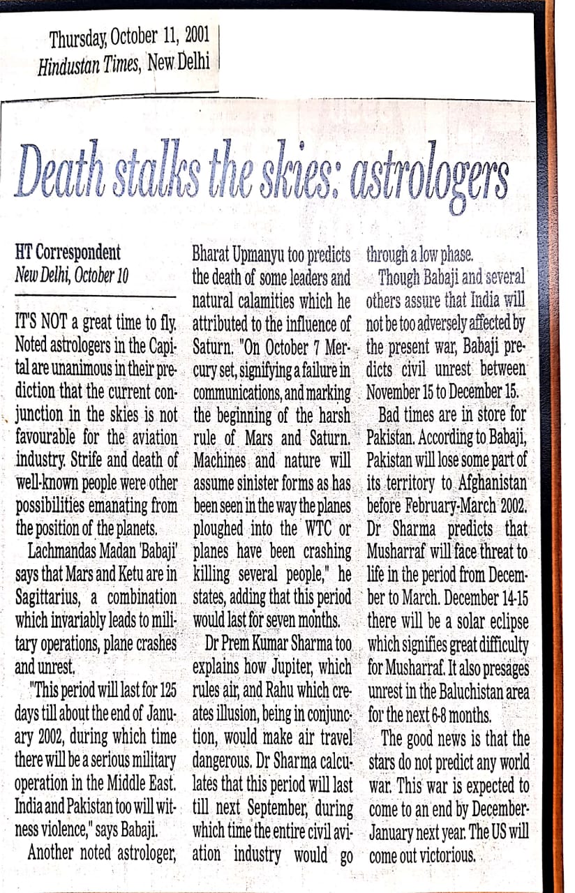 Death stalks the skies: Astrologers