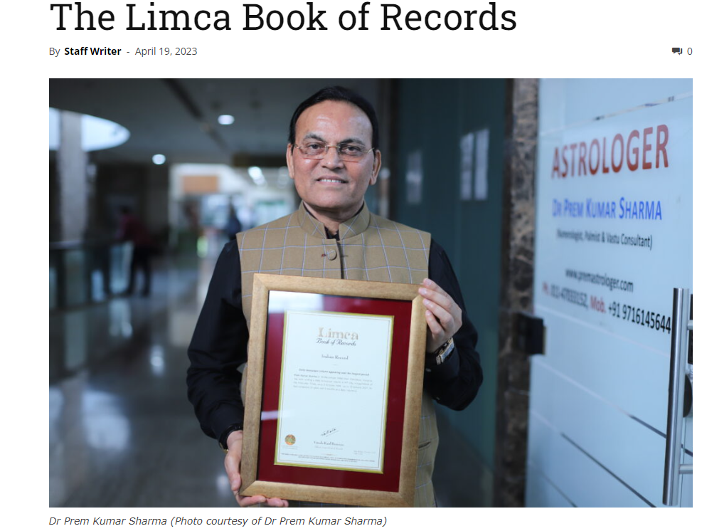 Genius Indian Astrologer Makes It to The Limca Book of Records